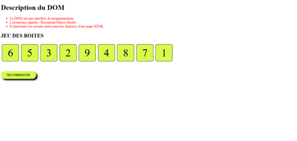 Photo du projet Javascript Jeu des Boites