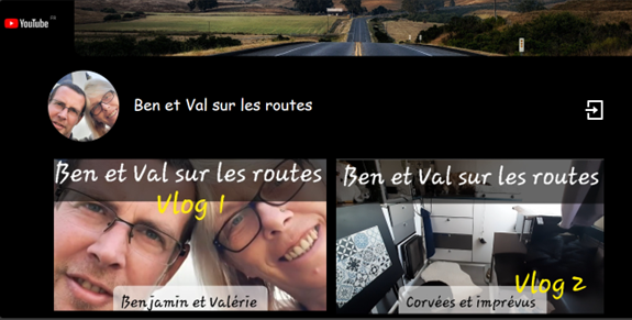 Photo du projet PHP Symfony Page Web Répertoire Vidéos Youtube de la chaine Ben et Val sur les routes